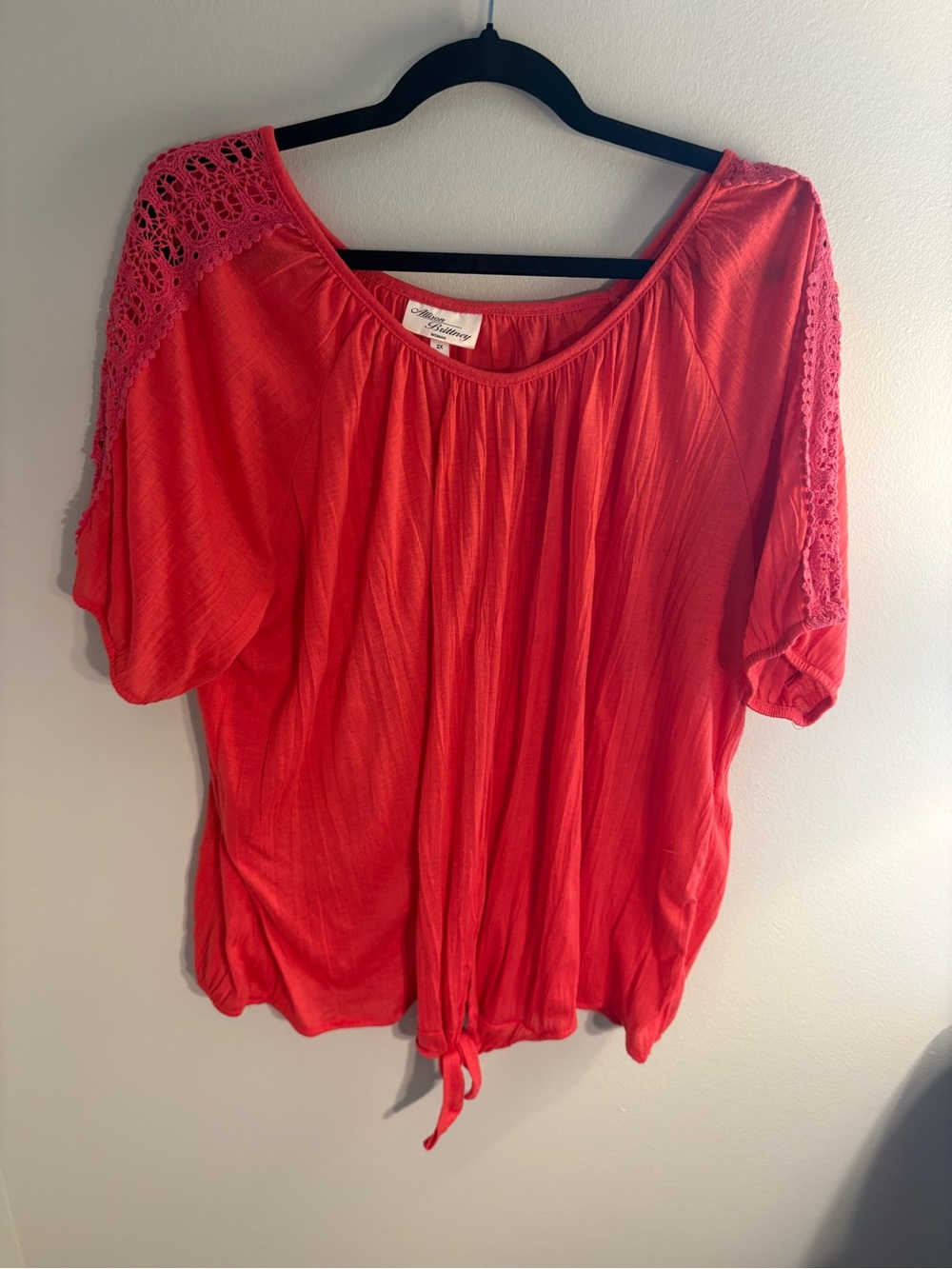 Alison Brittney Plus Size 2X Casual Everyday Basic Knit Top Fall Layering Tee